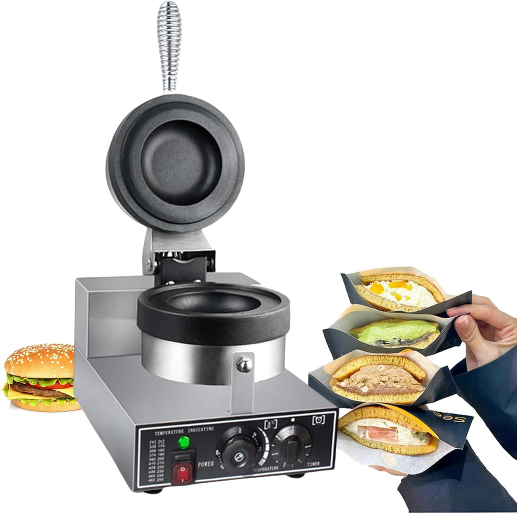Machine à hamburgers électrique antiadhésive, 1200 W, presse à paninis, machine à sandwichs pour usage domestique et commercial, 110 V
