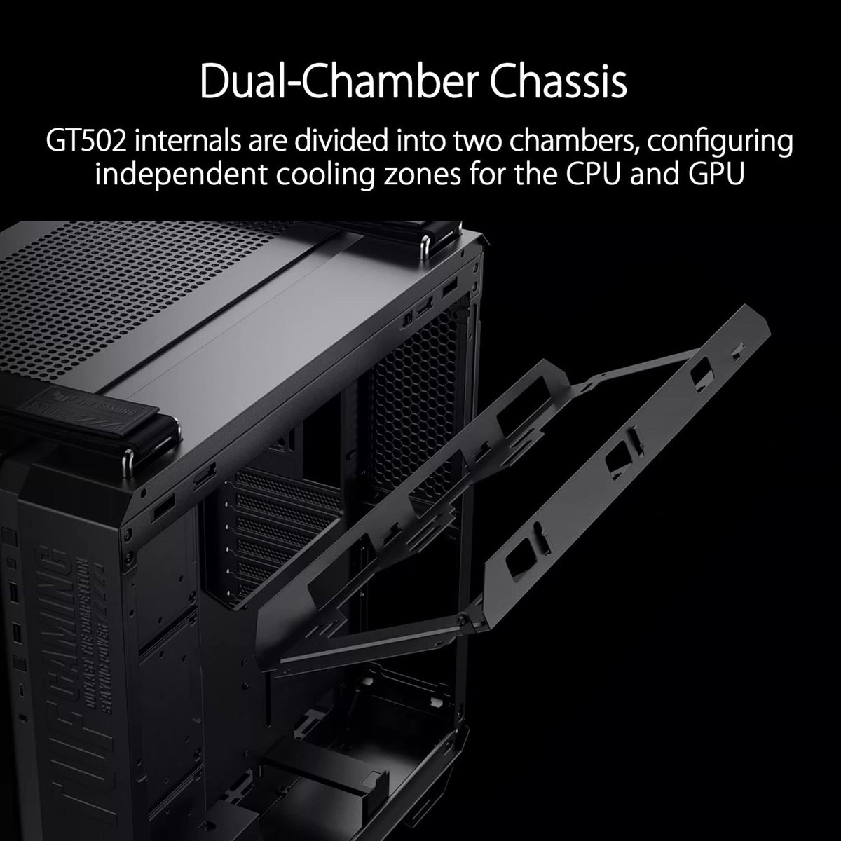 TUF Gaming GT502 Plus Blanc – Boîtier Tour avec Panneau latéral et façade en Verre trempé et 4 Ventilateurs 120 mm