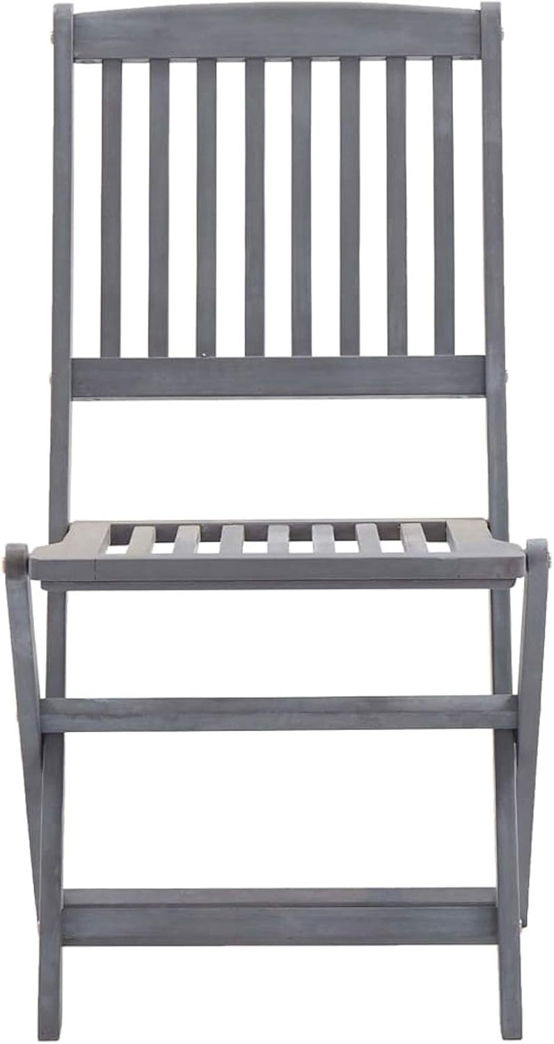 Sufrk Chaises Pliables d'extérieur 2 pcs avec Coussins Bois d'acacia,Mobilier À Dîner De Jardin,Table Et Chaises De Patio Terrasse