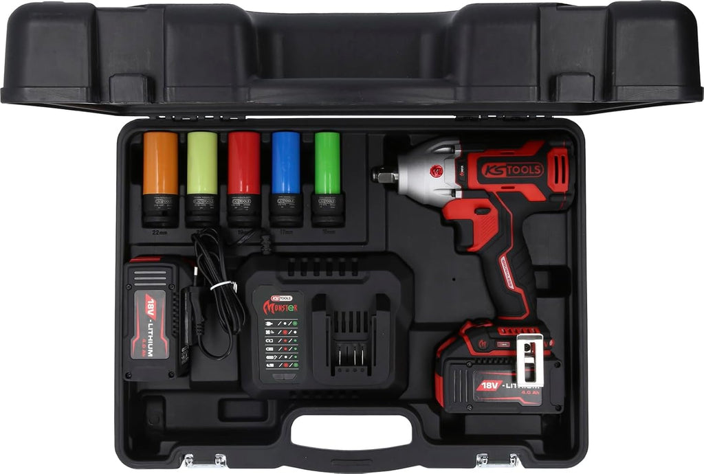 KS Tools 515.6100 eMONSTER Jeu de 9 tournevis à percussion sans fil 1/2"