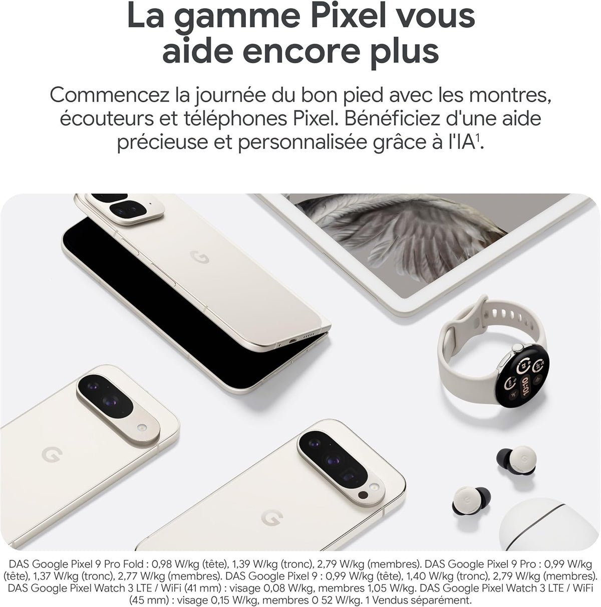 Google Pixel 9 Pro Fold - Smartphone Android débloqué avec Gemini - Triple Appareil Photo arrière avancé - Écran Pliable - Vidéo en Mode Mains Libres - Porcelaine, 256GB