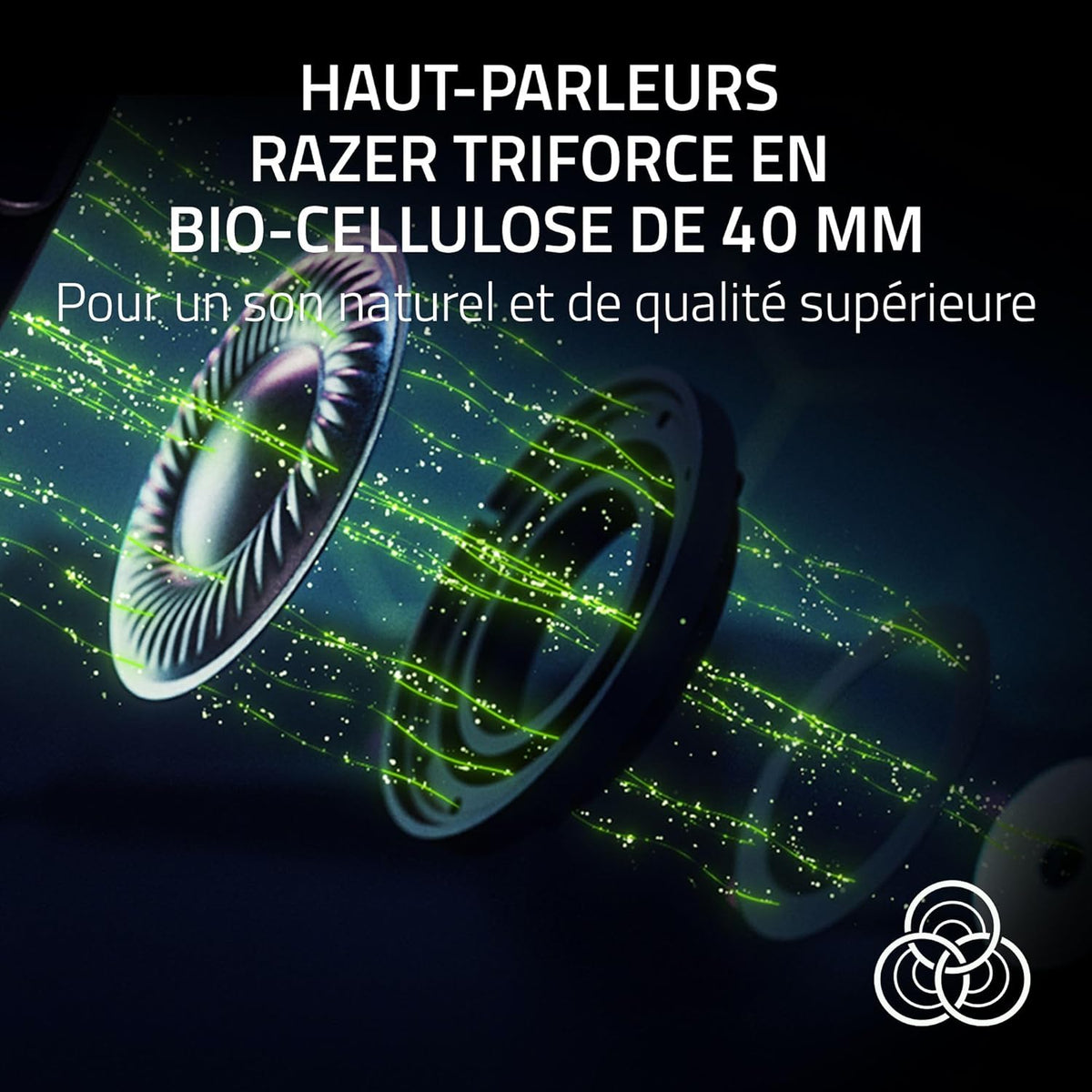 Razer Kraken V4 Pro - Casque de Jeu sans Fil avec hub de contrôle - Sensa HD haptics (hub de contrôle OLED, Triforce 40mm Drivers, HyperSpeed & Bluetooth, THX Spatial Audio, RGB) Noir