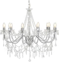 vidaXL Lustre avec Perles Lampe Suspendue Lustre Luminaire Eclairage Intérieur Salon Salle de Séjour Chambre à Coucher Maison Argenté