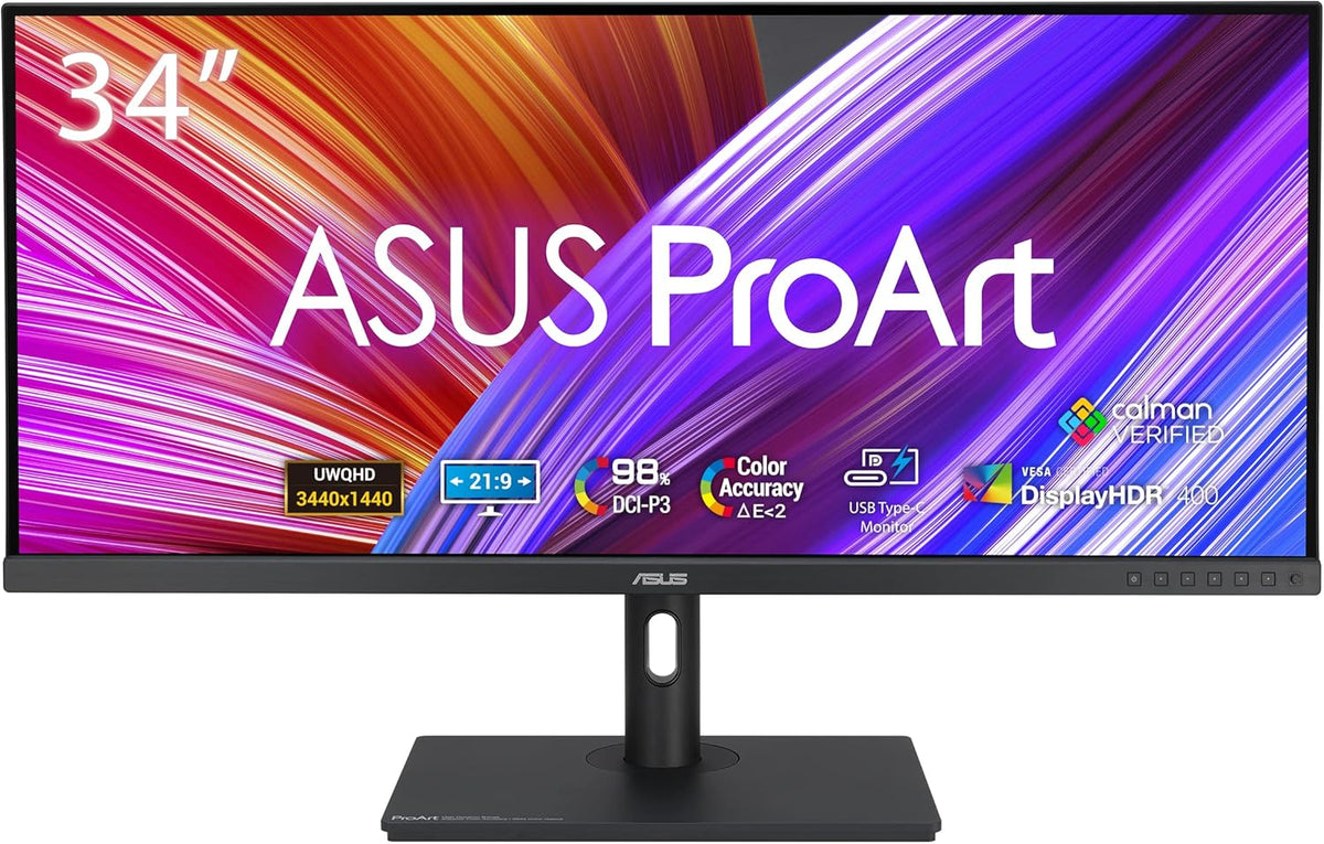 ProArt PA348CGV - Ecran PC 34'' UWQHD - Dalle IPS - 120Hz - 2 ms - 3440x1440-300cd/m² - Display Port, 2X HDMI, 1xUSB-C 90W & 4X USB-A - 98% DCI-P3 - Delta E