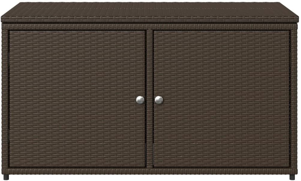 ZEYUAN Armoire de rangement de jardin en rotin PE marron 110 x 55 x 60,5 cm, armoire extérieure de jardin, meubles de jardin extérieur - 365568