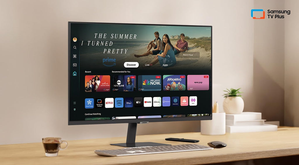 Smart Monitor M5 Noir - 32'' - Dalle VA, FHD (1920 x 1080), 60Hz, 4ms, Inclinable, 2 x HDMI (1.4), 2 x USB-A, Smart TV, Gaming Hub, LS32DM502EUXEN