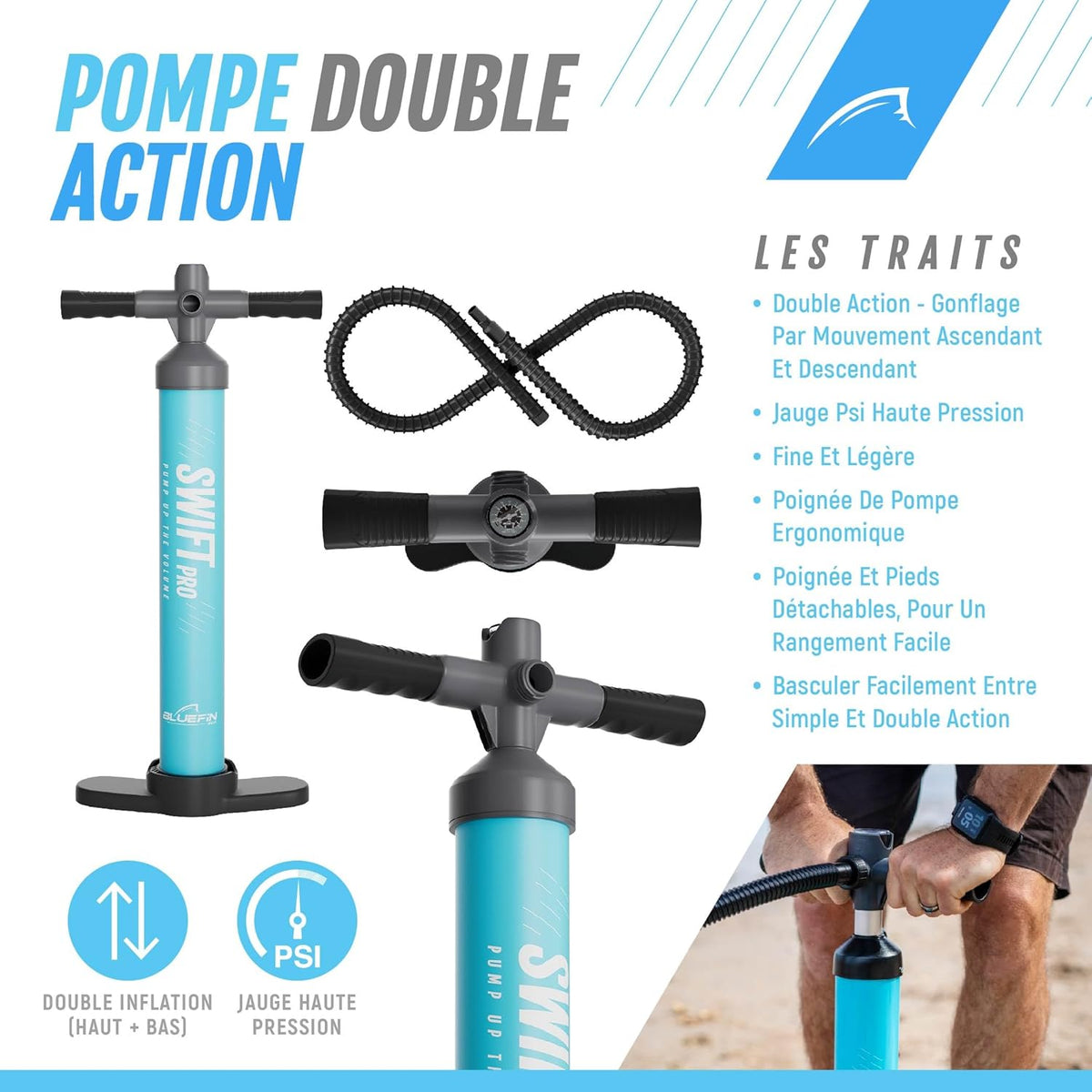 Planche Gonflable Bluefin SUP Cruise 10'8 - Planche de Sup Adulte - Facile à Transporter - Kit de Paddle Complet - Accessoires Sup Inclus