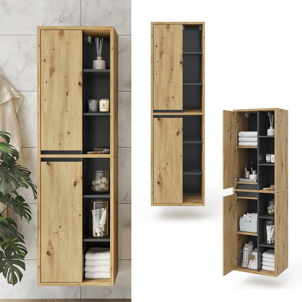 Vicco Armoire de Salle de Bain Viola, Chêne Artisan, 50 x 170 cm