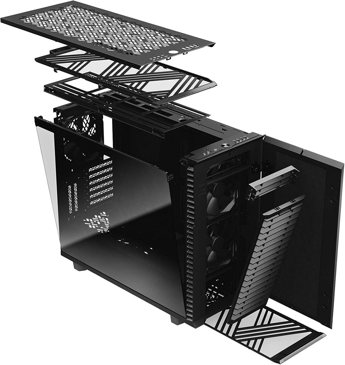 Fractal Design Define 7 Black Brushed Aluminum/Steel E-ATX Silent Modular Dark Tempered Glass Window Mid Tower Computer Case