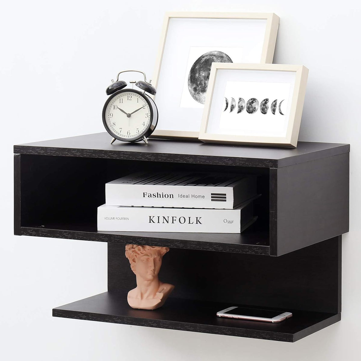WELLAND Table de nuit flottante murale 61 cm avec tiroir, Tables de chevet pour adulte, pour salon, chambre à coucher