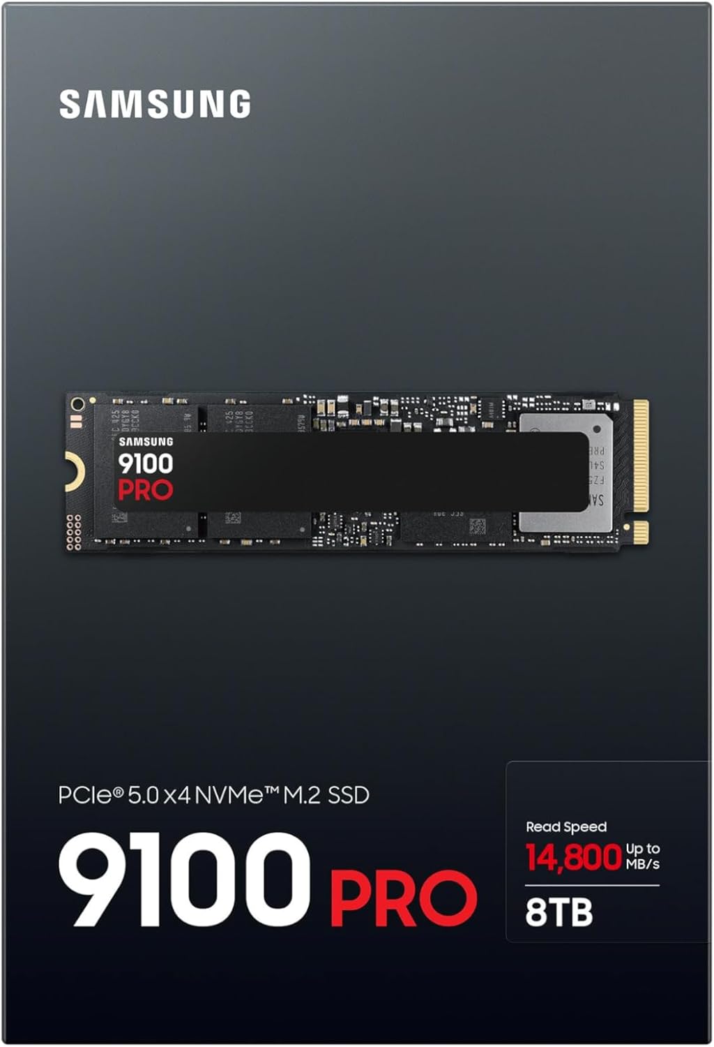 SSD Interne 9100 Pro, NVMe 2.0 PCIe 5.0x4, Capacité 8To, Vitesse de Lecture jusqu'à 14 800 Mo/s, Les Performances de la Gen5, MZ-VAP8T0BW