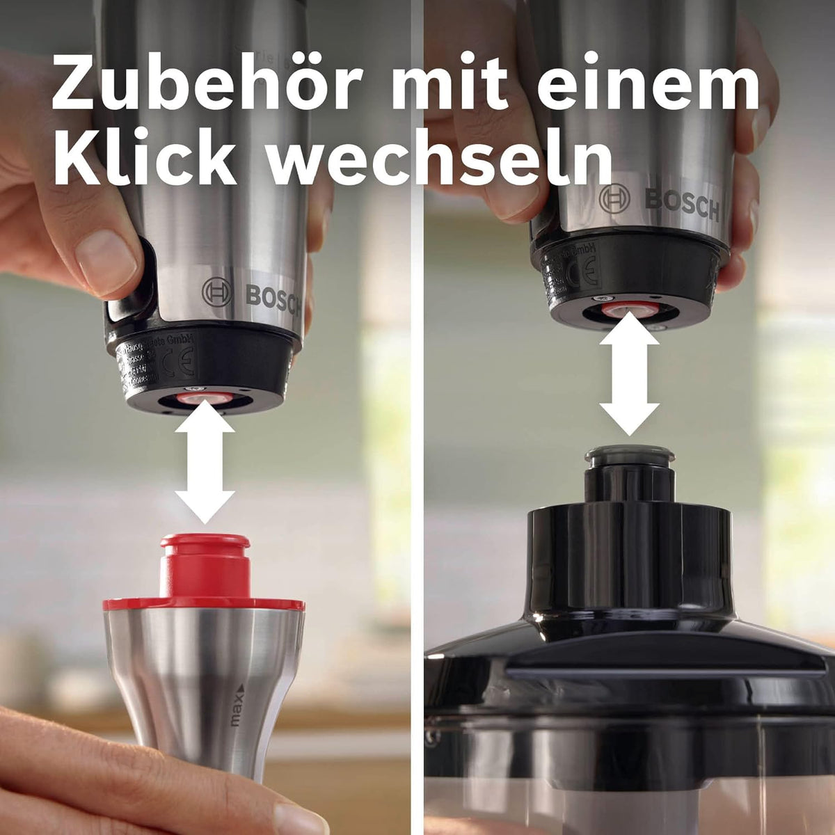 Bosch Haushalt ErgoMaster Serie 6 Mixeur plongeant 1200 W avec verre doseur, avec blender, multifonction, fouet, sans