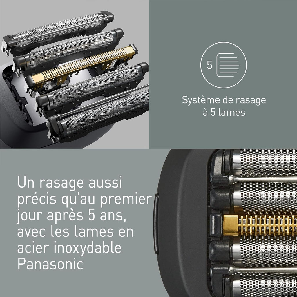 Panasonic Series 900s ES-PV3B-K Rasoir Électrique 5 Lames, Rasoir Compact, Capteur de Barbe Réactif, USB-C, Utilisation Sec & Humide, Noir Mat