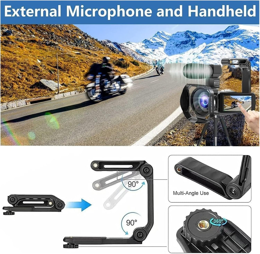 LBNVBC Caméra vidéo numérique Professionnel 4K caméscope Fill Light Vlogging Kit for Le Streaming avec 16X Zoom Photographie(32G SD Card,with Light)