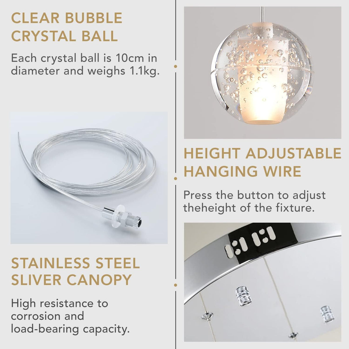 KJLARS Suspensions LED Contemporaine Pendentif Lampe Hauteur Réglable Lustres adapté pour salon table à manger escalier chambre Plafonniers lampe suspendue 14 lumières-rectangle
