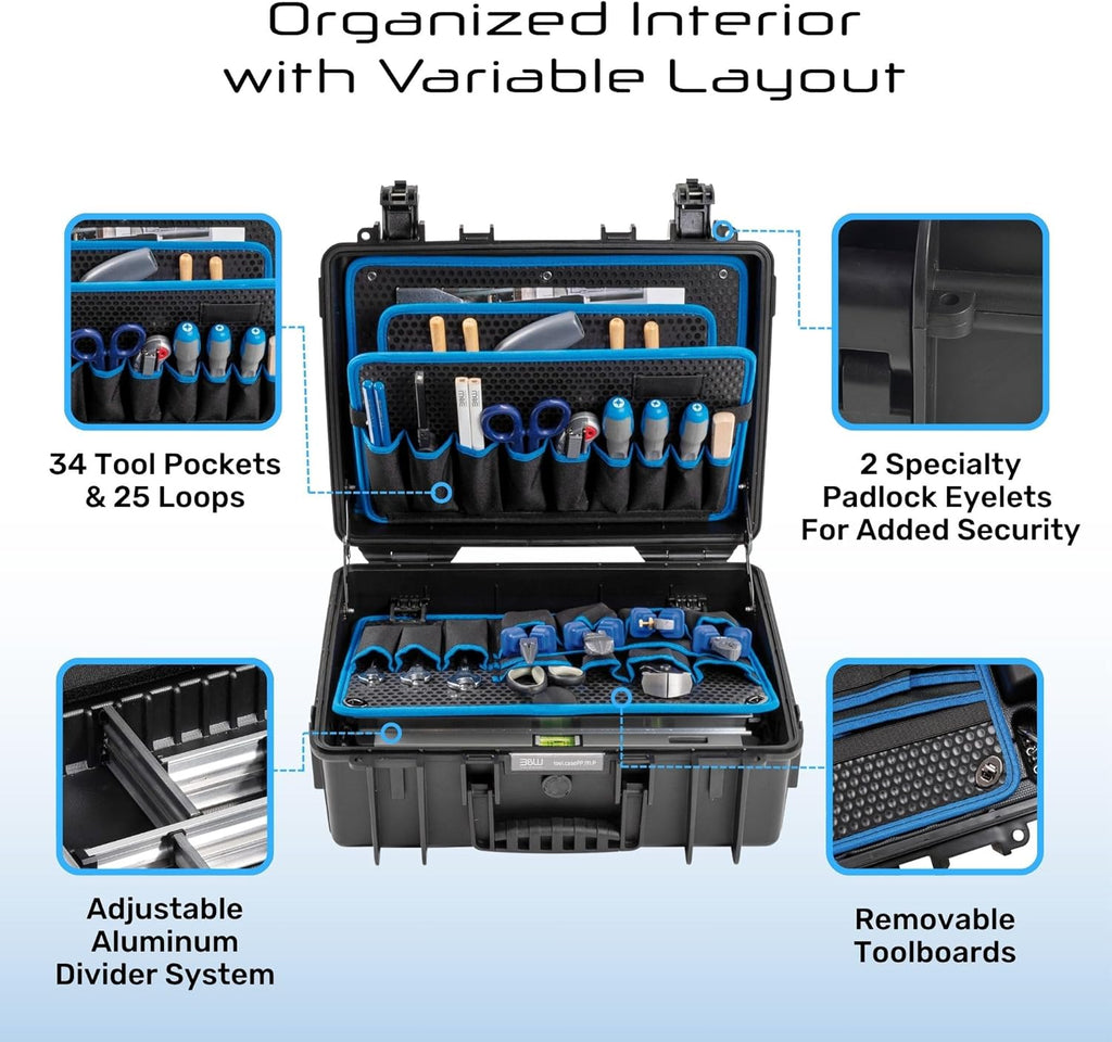 BetW 117.17/P JET5000 Valise d'outillage 14 pièces, Noir/Bleu, 43,2 x 30,1 x 17 cm
