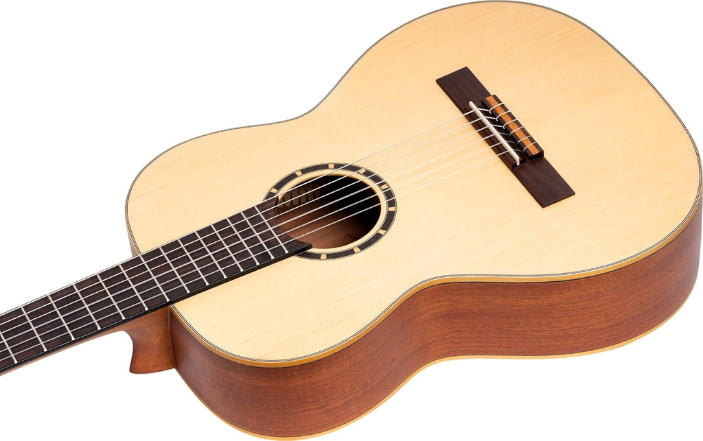 Ortega Guitars Guitare Classique Gaucher - 7/8 - Family Series - Housse Incluse - Épicéa / Acajou, Naturel R121-7/8-L