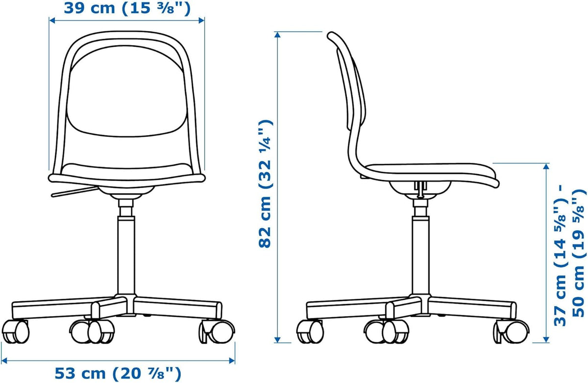 IKEA.. Chaise de Bureau Enfant en polypropylène Blanc Vissle Rose