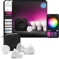 Hue Kit de Démarrage : Bridge Pro + 3 Spots GU10 + Smart Button, White & Color Ambiance, Ampoule HUE dimmable, Éclairage connecté compatible Home, Alexa, Google Assistant
