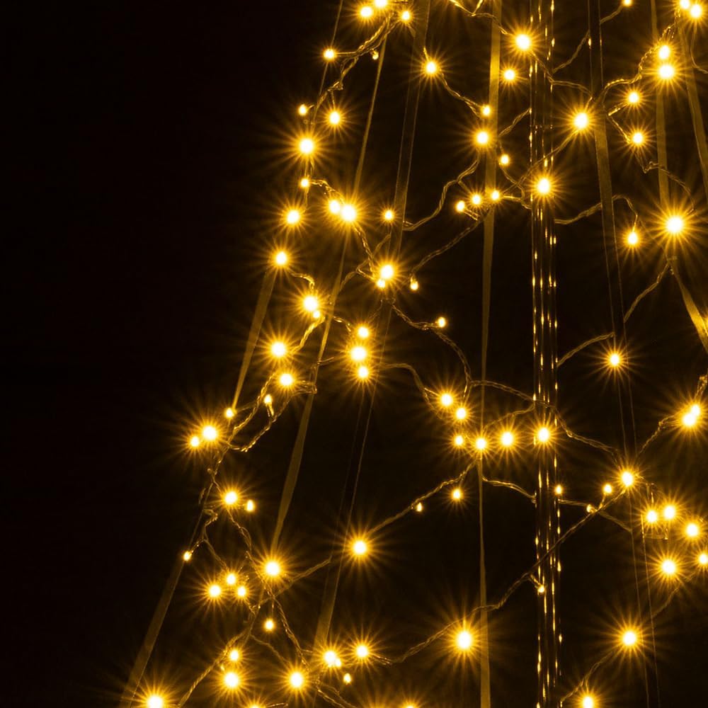 Éclairage Sapin de Noël Lumedi pour intérieur et extérieur | 300 cm | 480 lumières LED | Arbre de Noël avec Mât | Guirlandes Lumineuses | avec Minuteur, Variateur et 10 Fonctions Atmosphériques