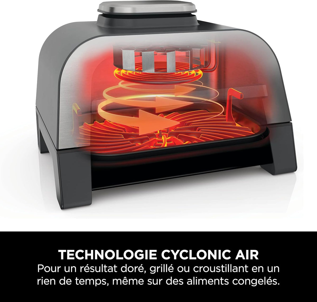 Ninja MAX 6-en-1 Grill d’intérieur et friteuse sans huile, 6 modes, cuit jusqu’à 6 hamburgers, capacité 3,8 l, faible dégagement de fumée, thermomètre à viande numérique inclus, Gris/Argent, DG551EU