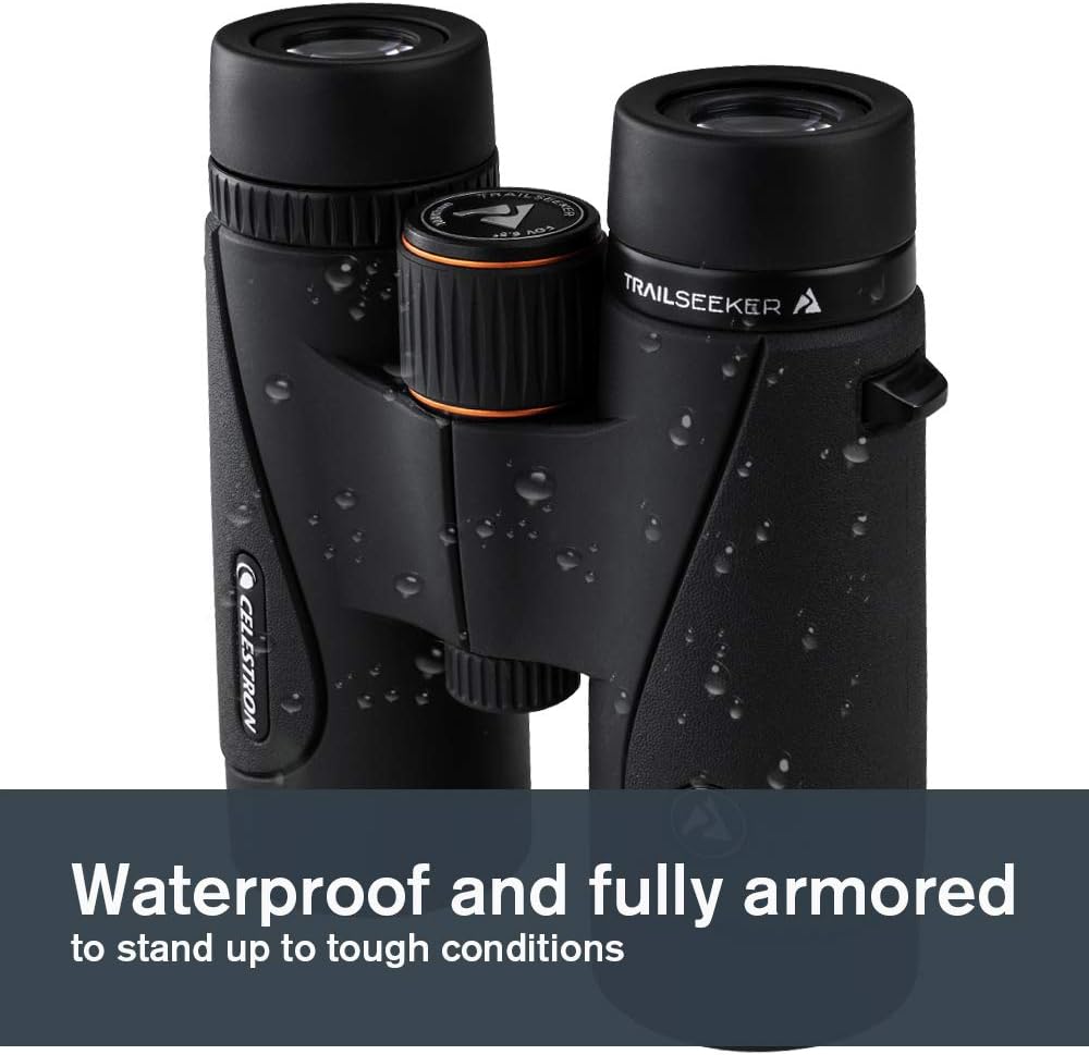 Celestron 71404 TrailSeeker 8x42 BaK-4 Prism Binoculars, Black