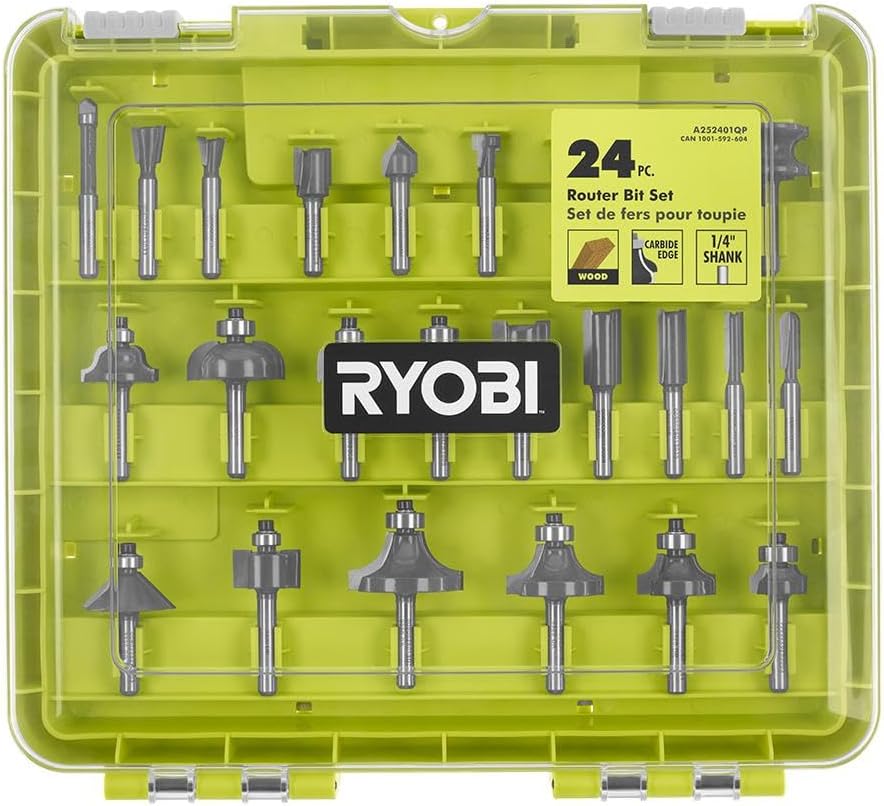 ONE+ A252401 Défonceuse sans fil à base fixe 18 V avec 24 embouts de défonceuse emballage en vrac