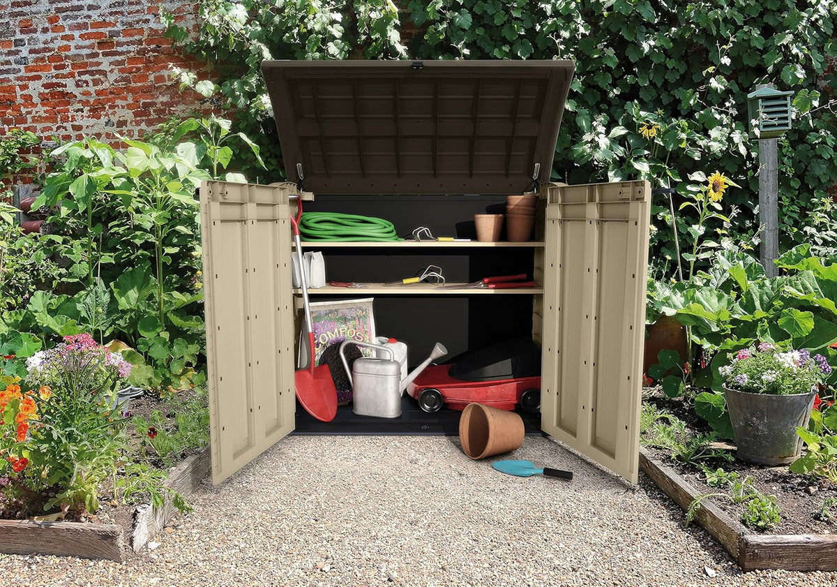Keter M291820 Store It Arc 120 Boîte de rangement d'extérieur en résine