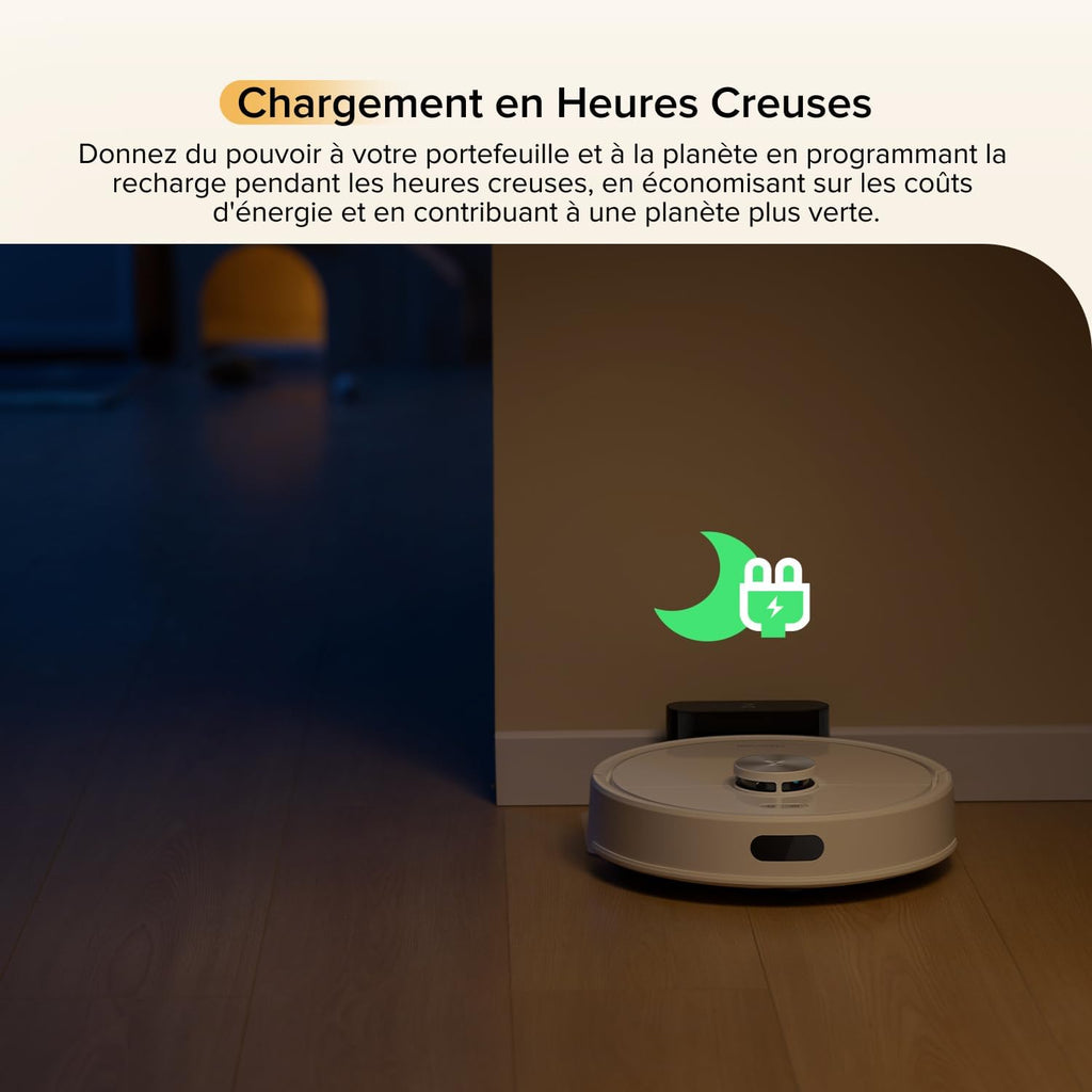 roborock Q7 M5 Set Aspirateur Robot Laveur 10 000 Pa, Double Conception Anti-Enchevêtrement, Durée de Nettoyage Prolongée, Navigation avec LiDAR Précis, APP, Blanc