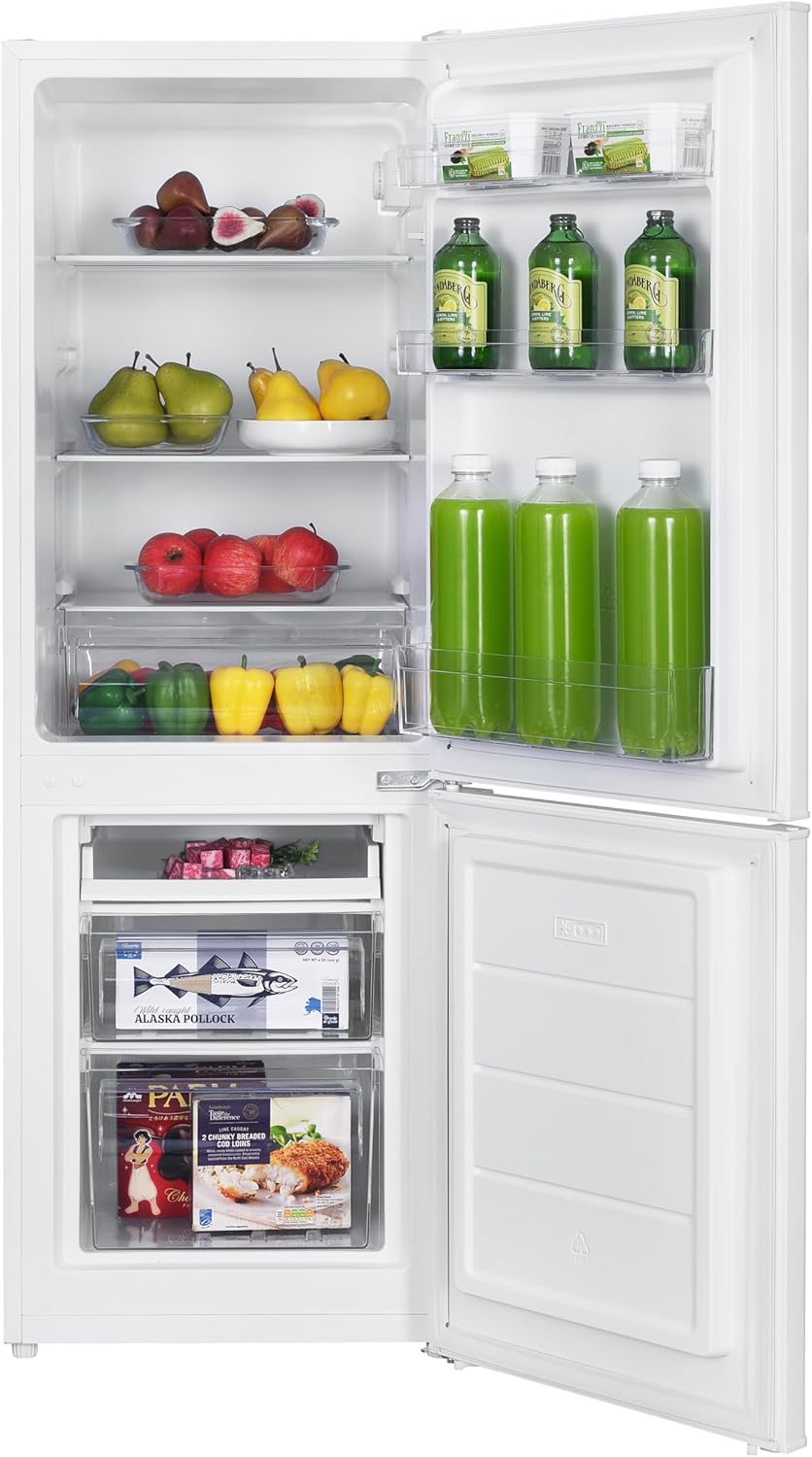 GEDTECH Réfrigérateur combiné congélateur bas 173L GCB173WH - Blanc - Hauteur 143cm