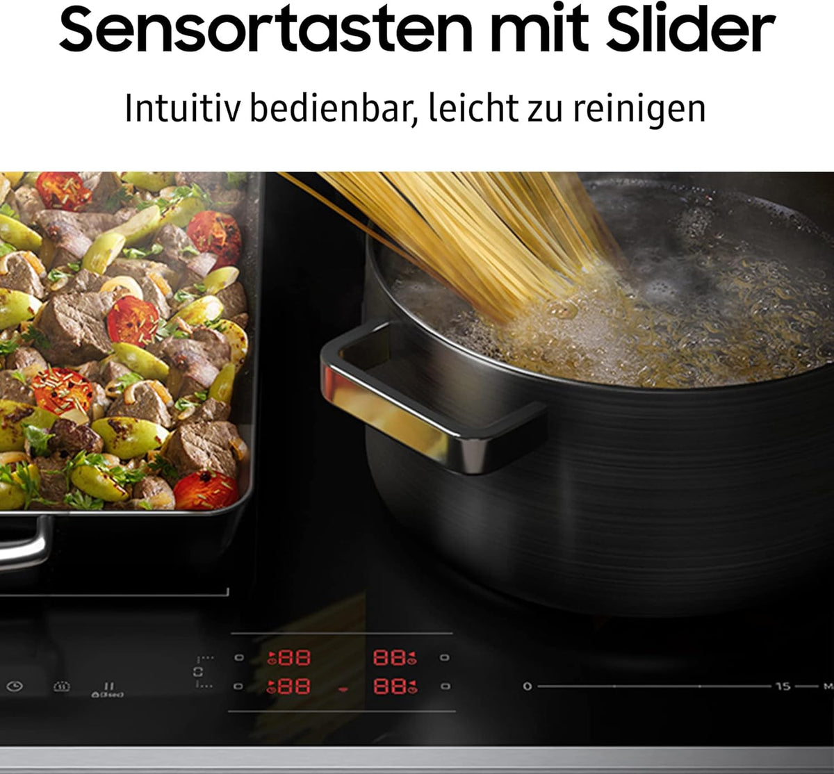 Plaque à induction autonome NZ64B4015HK/U1 , 60 cm, vitrocéramique, Wide Induction, SmartThings Cooking, touches tactiles avec curseur