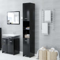 AJJHUUKI Ensemble de meubles de salle de bain - Meuble de salle de bain - Noir - 30 x 30 x 183,5 cm - Bois d'ingénierie