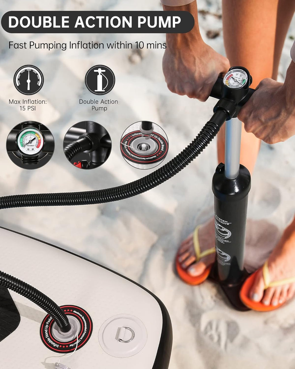 Planche à pagaie Stand Up Paddle Board Sup Planche de 15,2 cm d'épaisseur avec Accessoires ISUP et Sac de Transport et pompage Rapide pour Adultes et Jeunes pour Le Surf, la pêche, Le Yoga