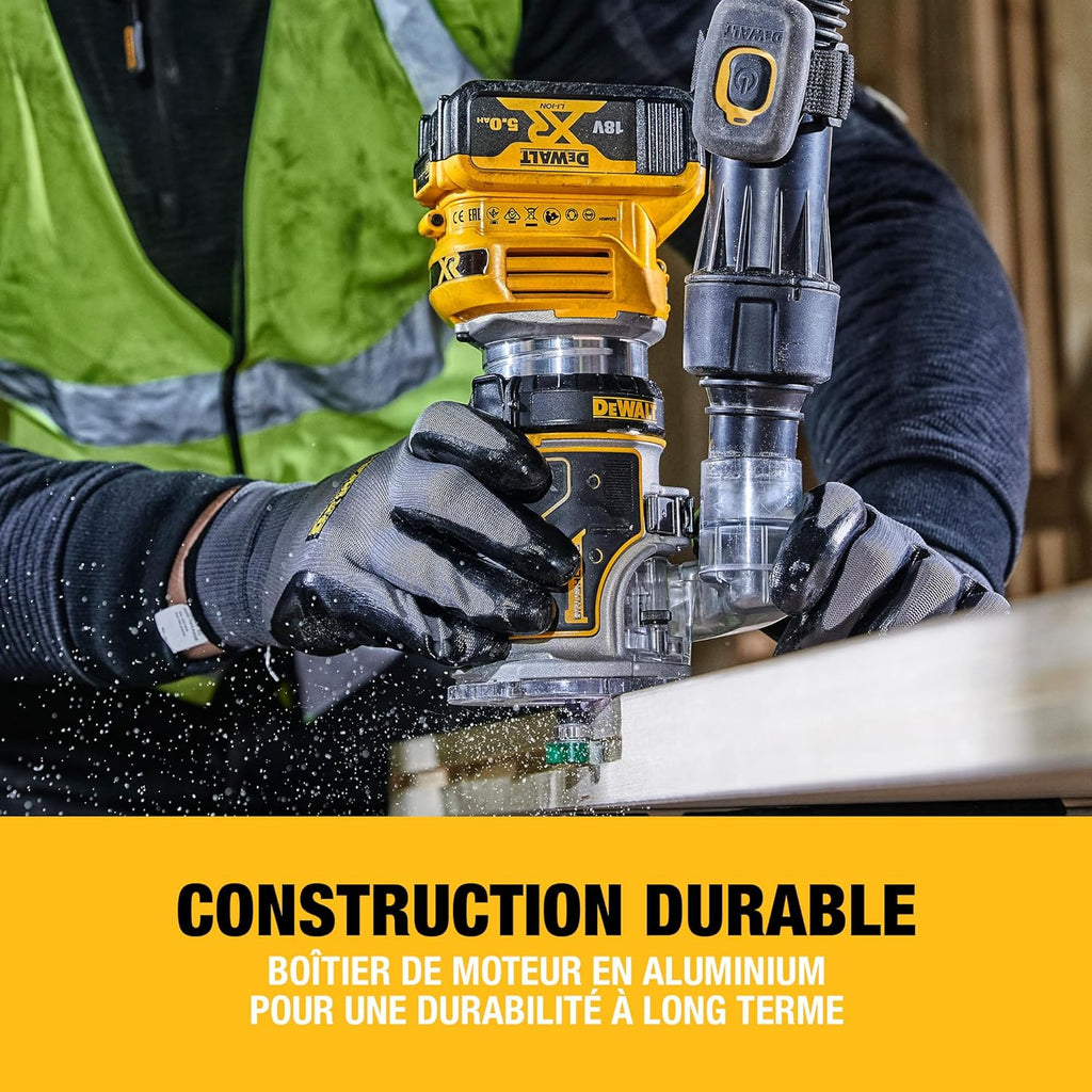 Affleureuse Défonceuse Compacte Brushless XR 18V 1/4" (8mm), avec coffret TSTAK, livré sans batterie, DCW604NT-XJ