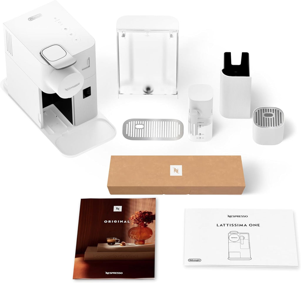De'Longhi Nespresso Lattissima One Evo EN510.W, Machine a Café Capsule, Expresso et Cappuccino, 1450W, Blanc