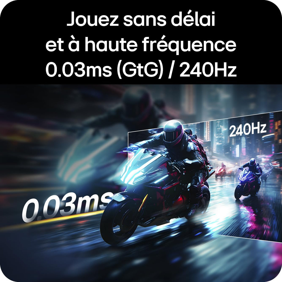 Ultragear™ 34GX900A-B.AEU Ecran PC Gaming 34" - Dalle OLED résolution QHD (3440 x 1440), 0,03ms 240Hz, DisplayHDR™400 True Black, DCI-P3 98.5% (CIE1976), FreeSync Premium Pro, G-Sync Compatible