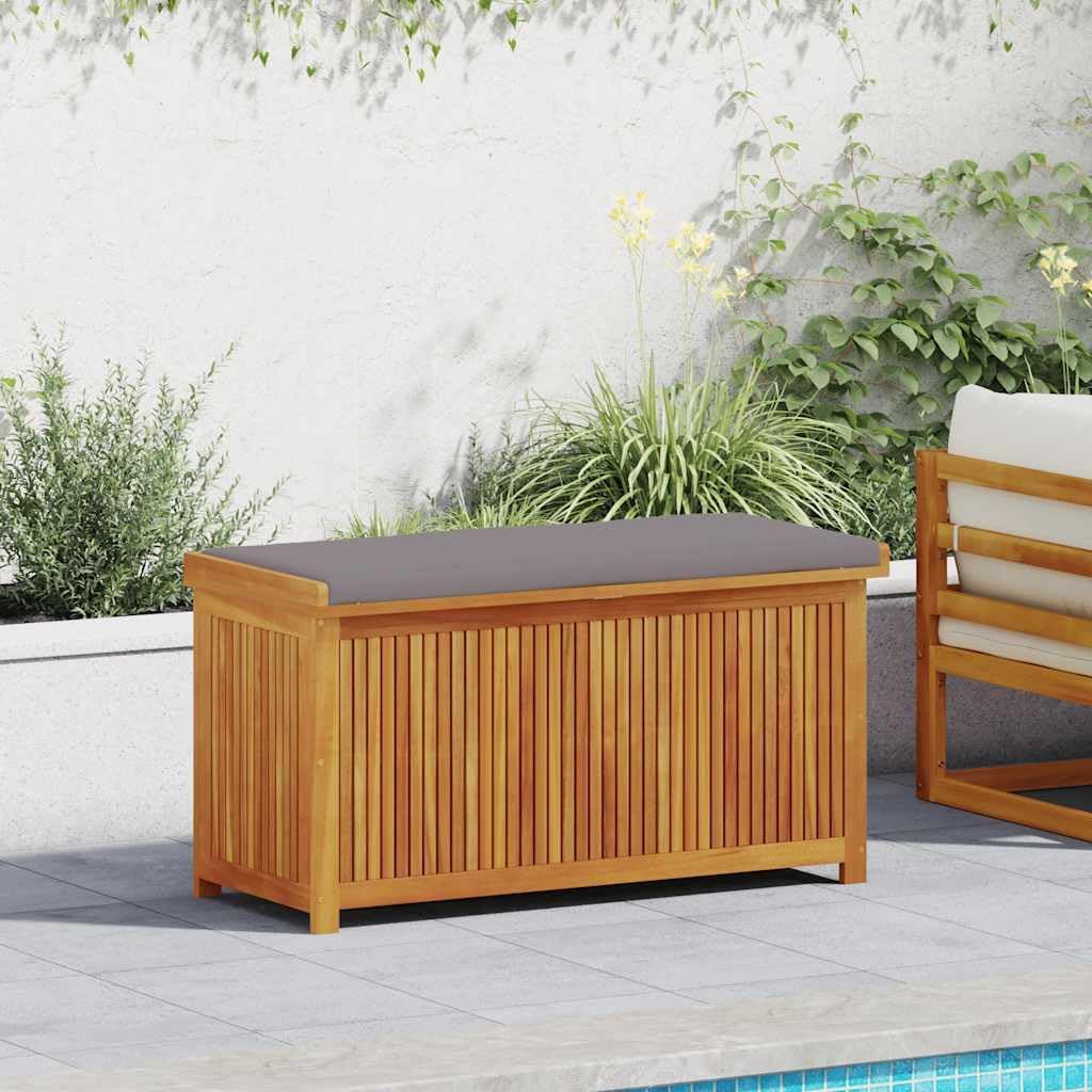 vidaXL Boîte à Coussins d'extérieur 113x50x60,5cm Bois Massif d'acacia, conteneur à Coussins, boîte de Rangement, boîte à Coussins d'extérieur