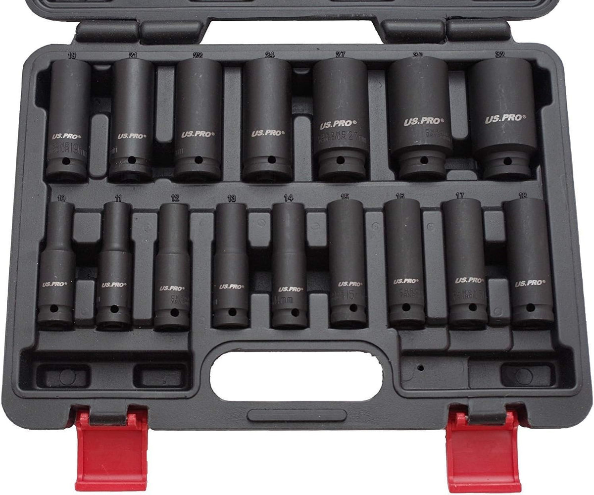 DTW700Z - Clé à chocs BL 18V LXT 700Nm 1/2" 60 x 450 mm & US PRO B1340 Jeu de 16 douilles à choc 1/2"" de 10 à 32 mm"