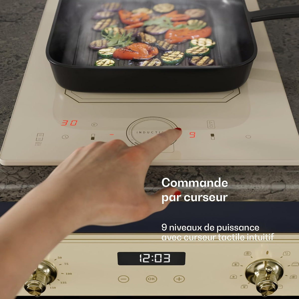 Klarstein Plaque Induction Électrique, Double Chauffage, 2 Feux, 3500W x2, Tables de Cuisson à Induction Smart Touch Control, Affichage Numérique et Minuterie, 240v