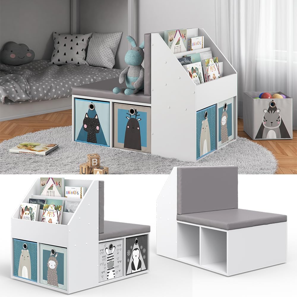 Vicco bibliothèque Enfant Onix, Blanc, 97.1 x 78.4 cm