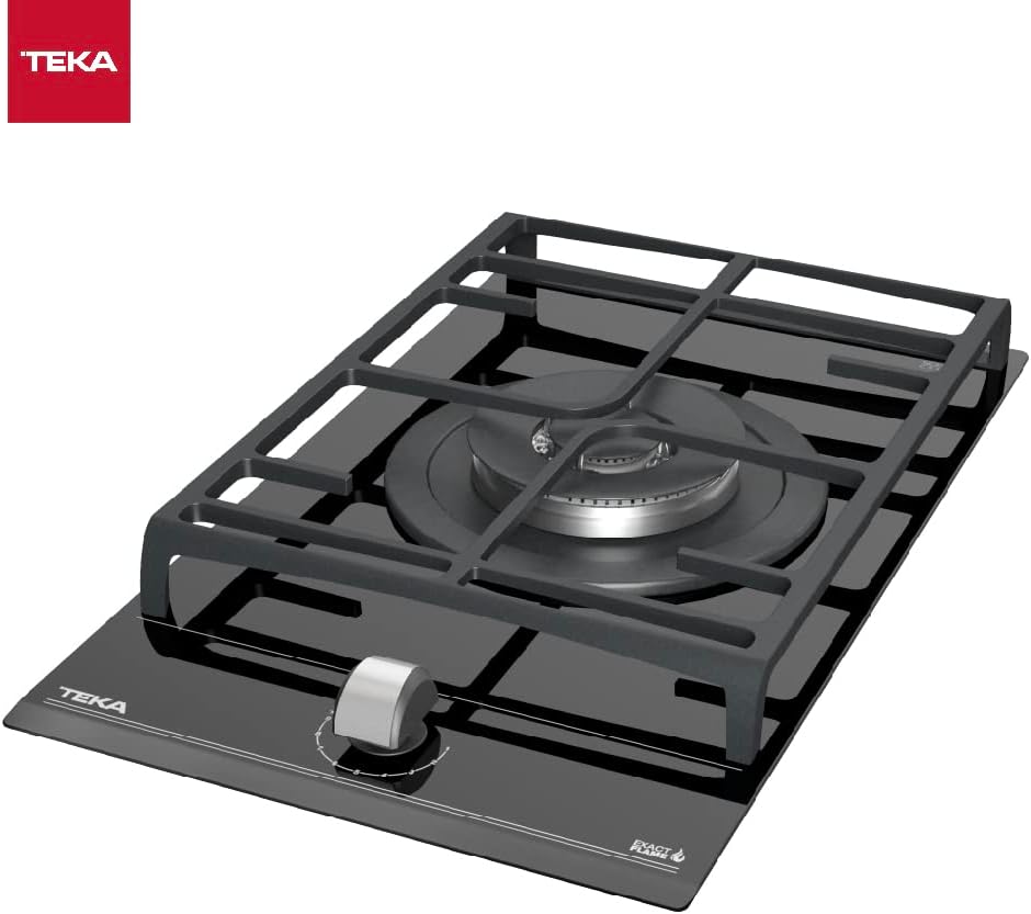 Teka Plaque en verre gaz de 30 cm avec fonction ExactFlame de gaz butane GZC 31330 XB Noir 9,8 x 30 x 51 cm