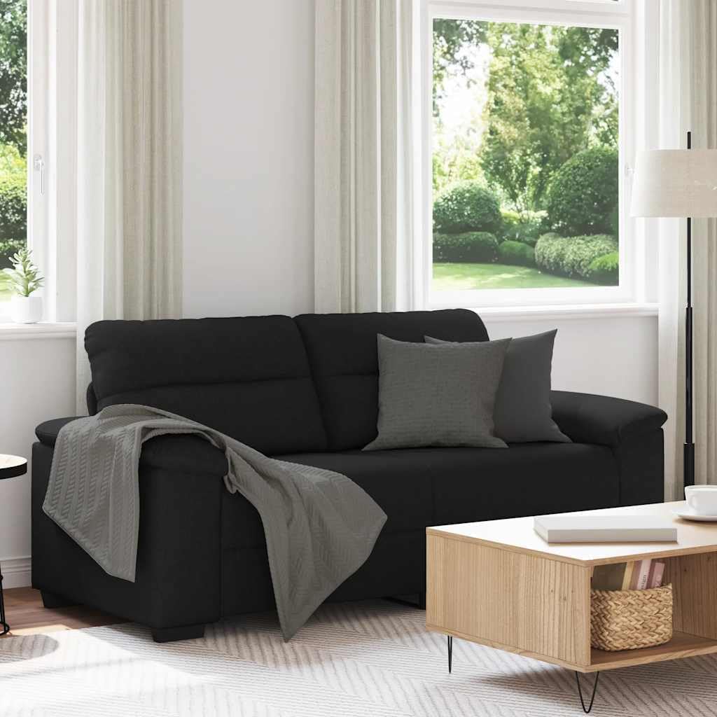 vidaXL Canapé à 2 Places Noir 140 cm Tissu