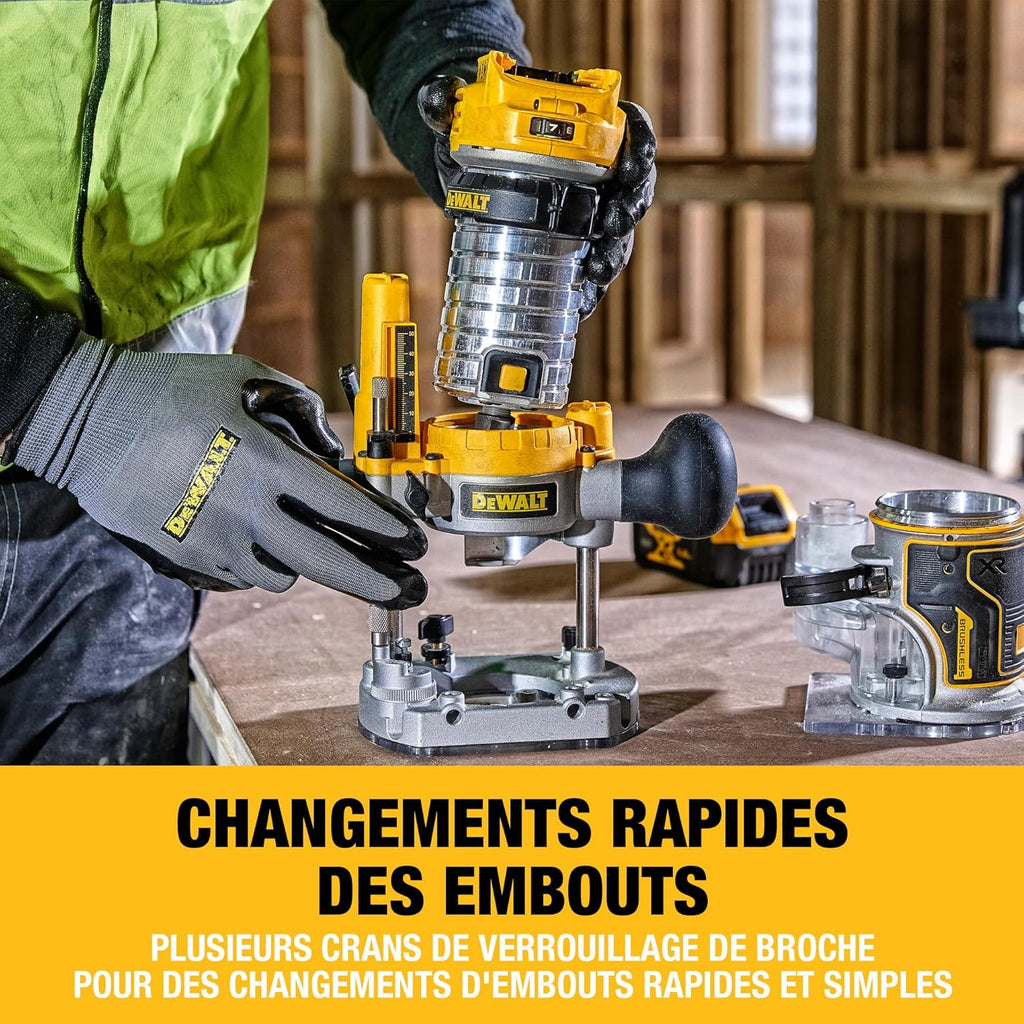 Affleureuse Défonceuse Compacte Brushless XR 18V 1/4" (8mm), avec coffret TSTAK, livré sans batterie, DCW604NT-XJ