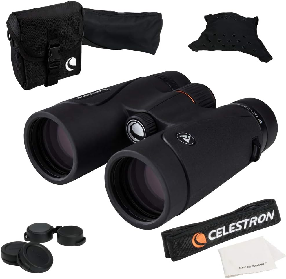 Celestron 71404 TrailSeeker 8x42 BaK-4 Prism Binoculars, Black