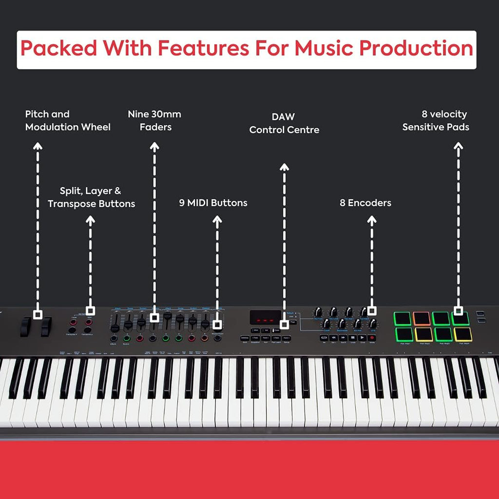 Nektar Impact LX88+ Contrôleur de clavier MIDI USB avec intégration DAW