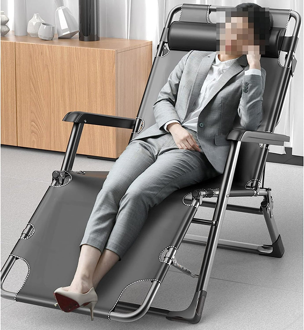 Chaise Longue Chaise Pliante Inclinable Longue Lit Pliant Portable d'angle De Réglage À 5 Vitesses Et Double Usage Pliante Relaxation