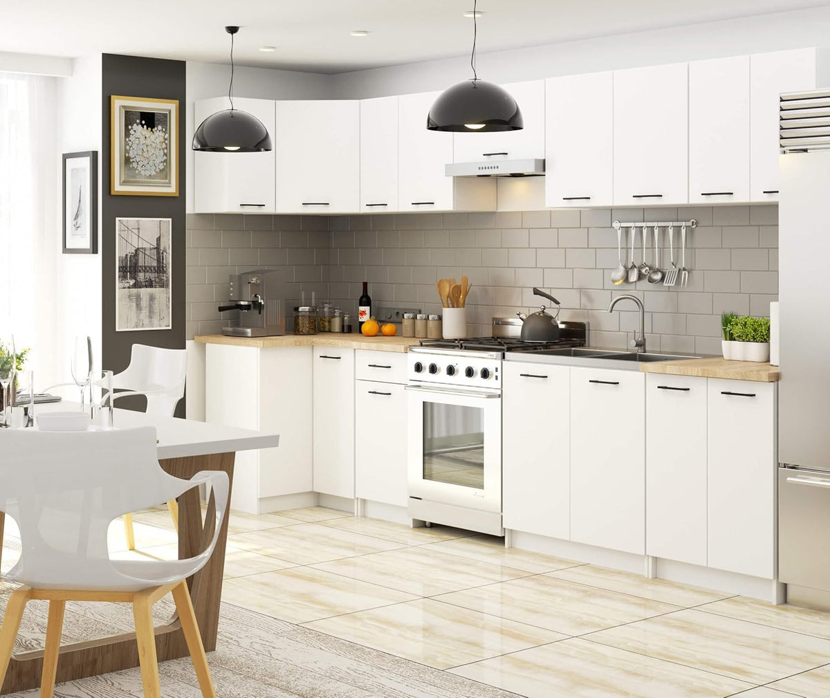 AKORD Armoires de Cuisine Olive Spacieux Robuste pour Tout Design pour Une Petite Cuisine pour Une kitchenette dans Le Cadre d'un Ensemble