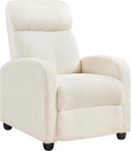 Yaheetech Fauteuil de Relaxation Chaise de Détente Siège de Canapé Fauteuil en Tissu Bouclette Doux avec Repose Pied/Chambre à Coucher/Home Cinéma/Salon Ivoire