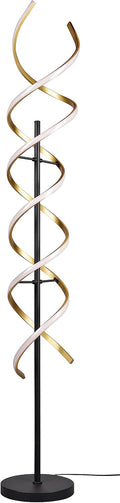 Trio, Lampadaire, Sequence incl. 1 x LED,SMD,32,0 Watt,2300+3000+4000K,4000 Lm. Plastique, Blanc, Corps: Aluminium, Laiton mat