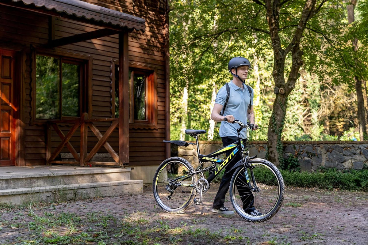 Licorne Bike VTT en V de qualité supérieure de 24 et 26 pouces - Vélo pour garçons, filles, femmes et hommes - 21 vitesses - Suspension complète
